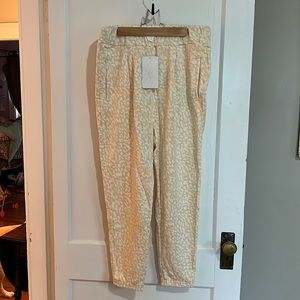 Fabletics high waisted joggers, new with tags, size L, beige print.